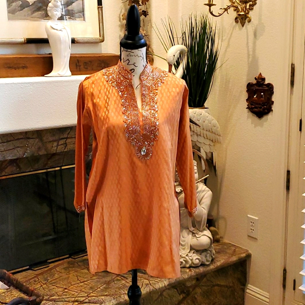 Soft peach and gold tunic